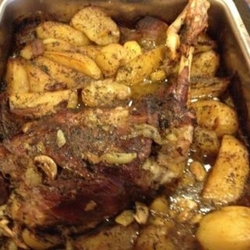 Main - Greek leg of lamb recipe with potatoes
